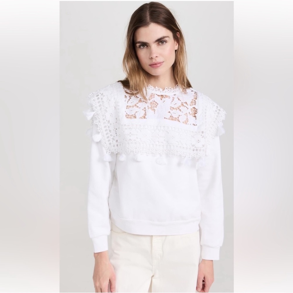 Sea New York White Lace Sweatshirt
